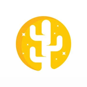 A simple logo design of a cactus Stock Illustration