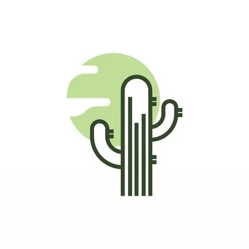 A simple logo design of a cactus Stock Illustration