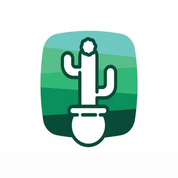 A simple logo design of a cactus Stock Illustration