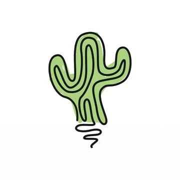 A simple logo design of a cactus Stock Illustration