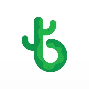 A simple logo design of a cactus Stock Illustration