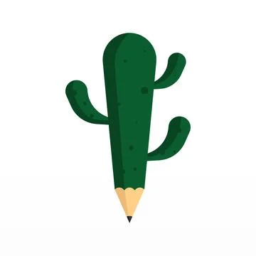 A simple logo design of a cactus Stock Illustration