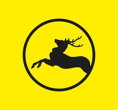 Simple Logo Design Deer in Circle Stock Illustration
