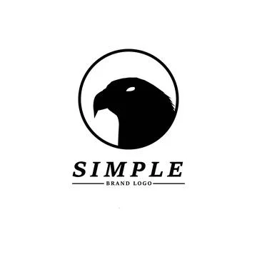 Simple logo design eagle head drawing Stock Illustration
