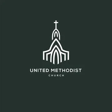 A simple logo design featuring a cross placed within a circle on a white ba.. Stock Illustration