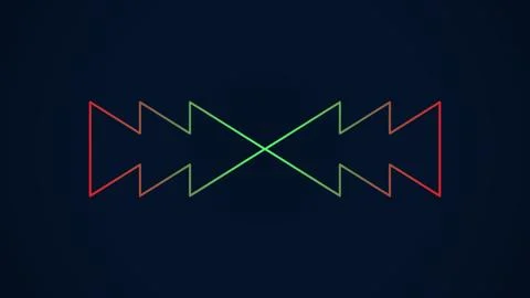Simple logo with light up in the dark design,colorful of triangels line pattern Stock Illustration