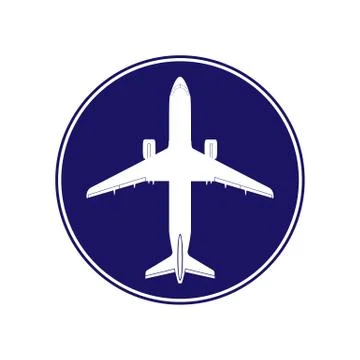 Simple logo or a logo with a plane Stock Illustration