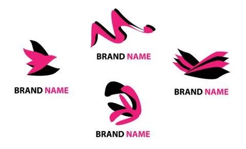 Simple logo pack black and pink Stock Illustration
