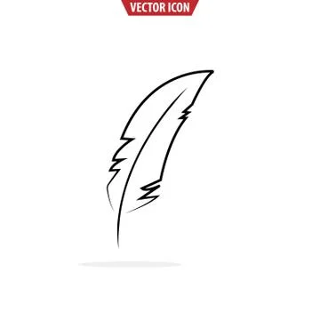 Simple logo vector illustration for graphic and web design. Feather line icon. 스톡 일러스트