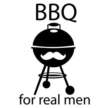 Simple logo for web design isolated element black grill with mustache with .. Stock Illustration