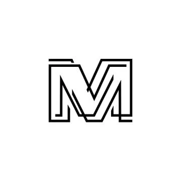 Simple logotype M initial letter M logo design vector graphic concept イラスト素材