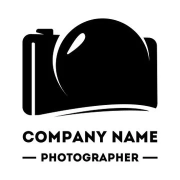 Simple logotype for a photographer. Abstract camera logo. Camera icon design Illustrazione stock