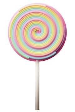 A simple lollipop stands alone on a clear background. The candy has colorfu.. Stock Illustration