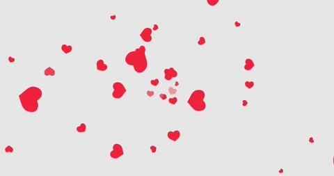 Simple loop overlay with cartoon hearts on transparent background Stock Footage 151206638