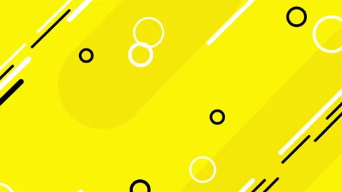 Simple looped yellow background with geometric shapes. Video stock 124142428