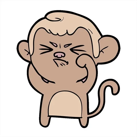 A simple looping animated cartoon angry monkey Stock Footage 312965559