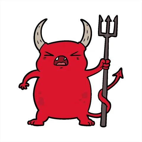 A simple looping animated cartoon angry little devil Stock Footage 312975409