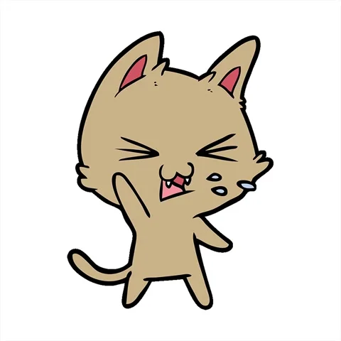 A simple looping animated cartoon cat hissing Stock Footage 312971874