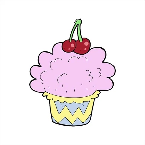 A simple looping animated cartoon cupcake Stock Footage 312960794