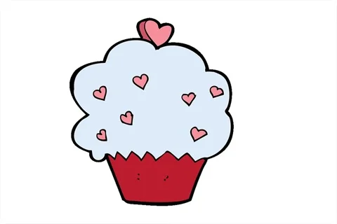 A simple looping animated cartoon cupcake Stock Footage 312975826