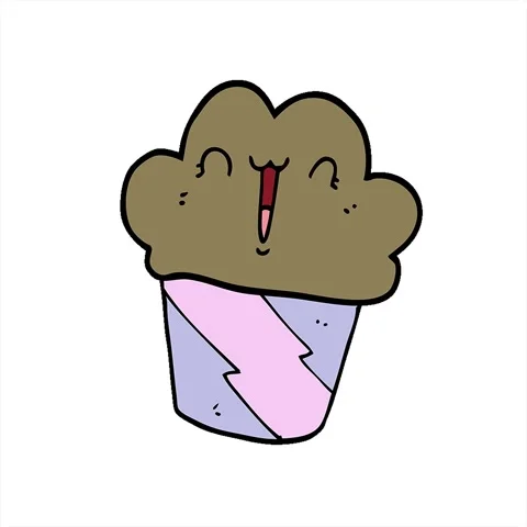 A simple looping animated cartoon cupcake with face Stock Footage 312976869