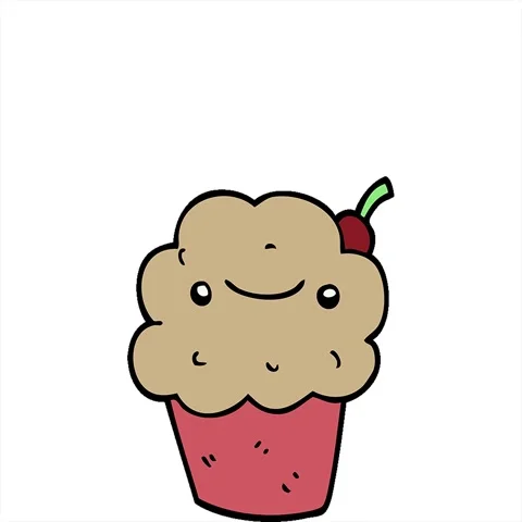 A simple looping animated cartoon cupcake Stock Footage 312994894