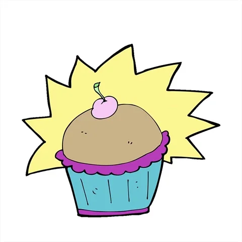 A simple looping animated cartoon cupcake Stock Footage 313004119