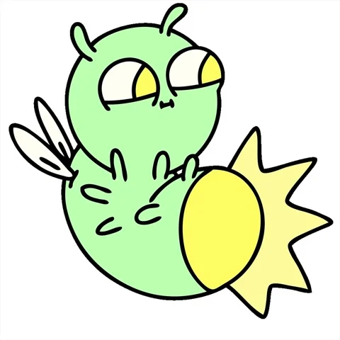 A simple looping animated cartoon of a cute glow bug Stock Footage 312965396
