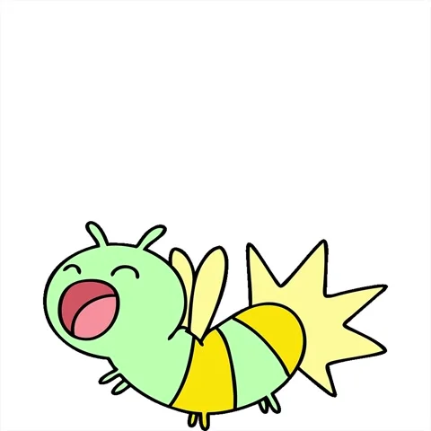 A simple looping animated cartoon of a cute glow bug Stock Footage 312967756