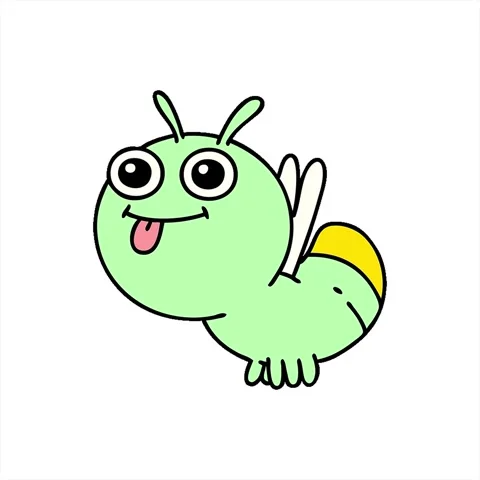 A simple looping animated cartoon of a cute glow bug Stock Footage 312969991