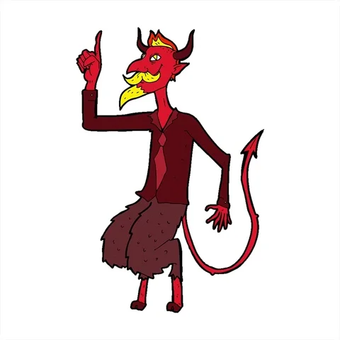 A simple looping animated cartoon devil in shirt and tie Stock Footage 313009441