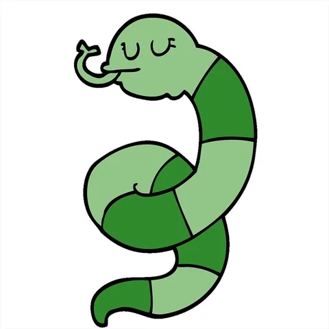 A simple looping animated cartoon doodle snake coiled Stock Footage 312962771
