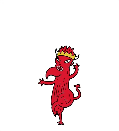 A simple looping animated cartoon doodle devil Stock Footage 312963653