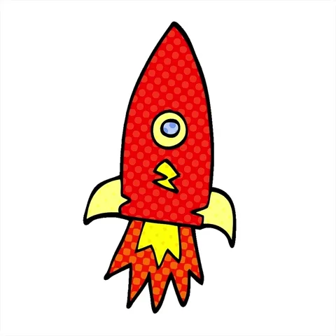 A simple looping animated cartoon doodle space rocket Stock Footage 312969629