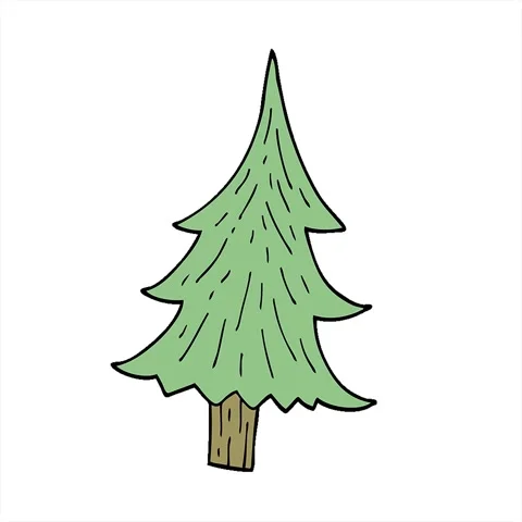 A simple looping animated cartoon doodle pine trees Stock Footage 312973664