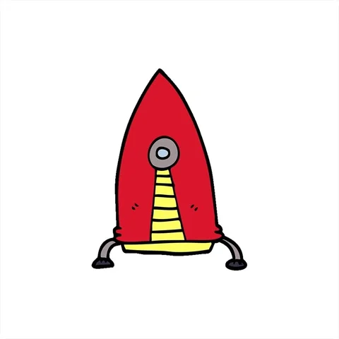 A simple looping animated cartoon doodle space rocket Stock Footage 312975053