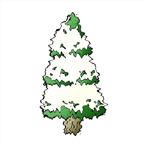 A simple looping animated cartoon doodle pine trees Stock Footage 312977321