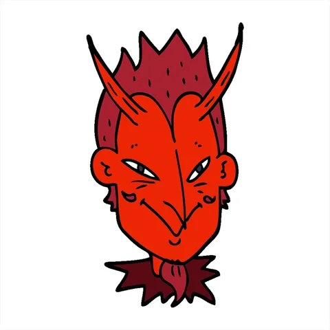 A simple looping animated cartoon doodle devil face Stock Footage 312984251