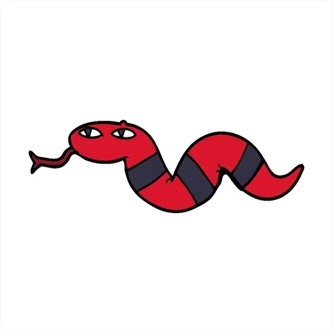 A simple looping animated cartoon doodle of a snake Stock Footage 312997134