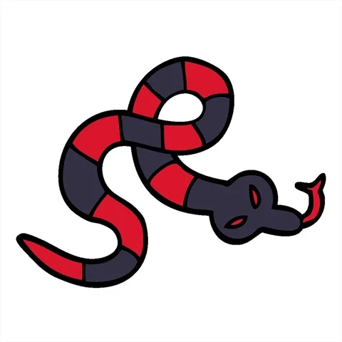 A simple looping animated cartoon doodle poisonous snake Stock Footage 313008970