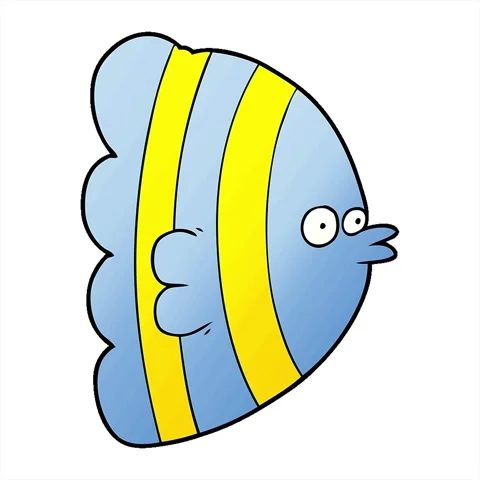 A simple looping animated cartoon exotic fish Stock Footage 312964571