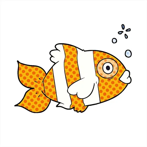 A simple looping animated cartoon exotic fish Stock Footage 312991232