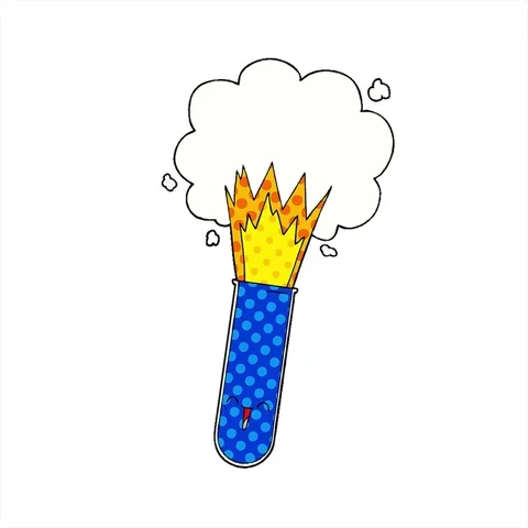 A simple looping animated cartoon exploding chemicals in test tube 스톡 동영상 312960407