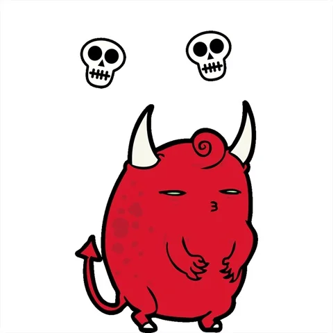 A simple looping animated cartoon fat little halloween devil Stock Footage 312970766
