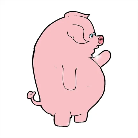 A simple looping animated cartoon fat pi... | Stock Video | Pond5