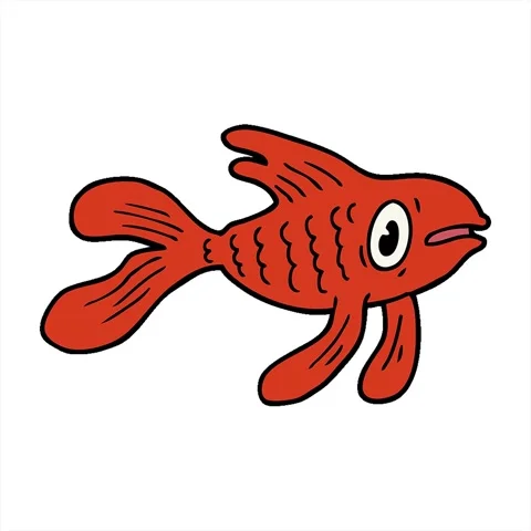 A simple looping animated cartoon fish Stock Footage 312990099
