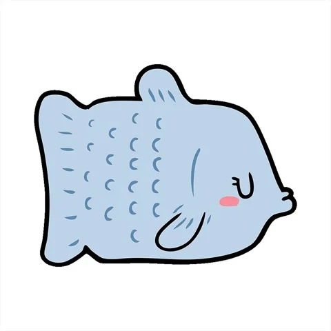 A simple looping animated cartoon fish Stock Footage 313004552