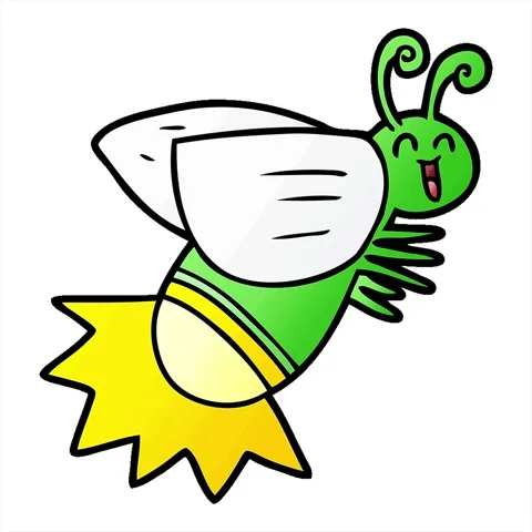 A simple looping animated cartoon glow bug Stock Footage 312976177