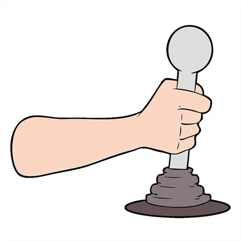 A simple looping animated cartoon hand pulling lever Stock Footage 312993673