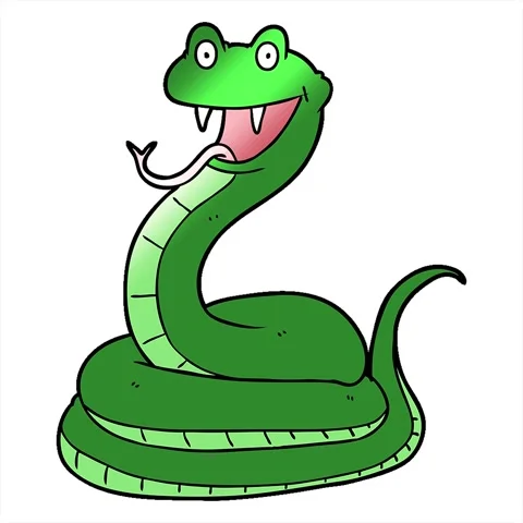 A simple looping animated cartoon happy snake Stock Footage 312955682